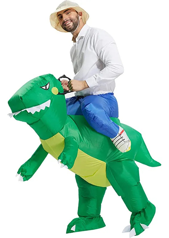 Dinosaurio inflable verde - Adulto