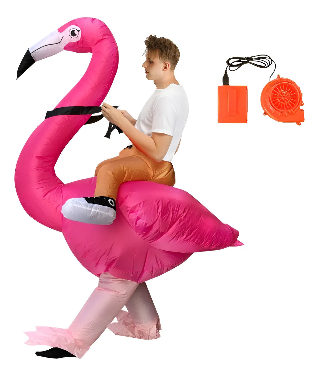 Disfraz Flamingo inflable rosa - Adulto