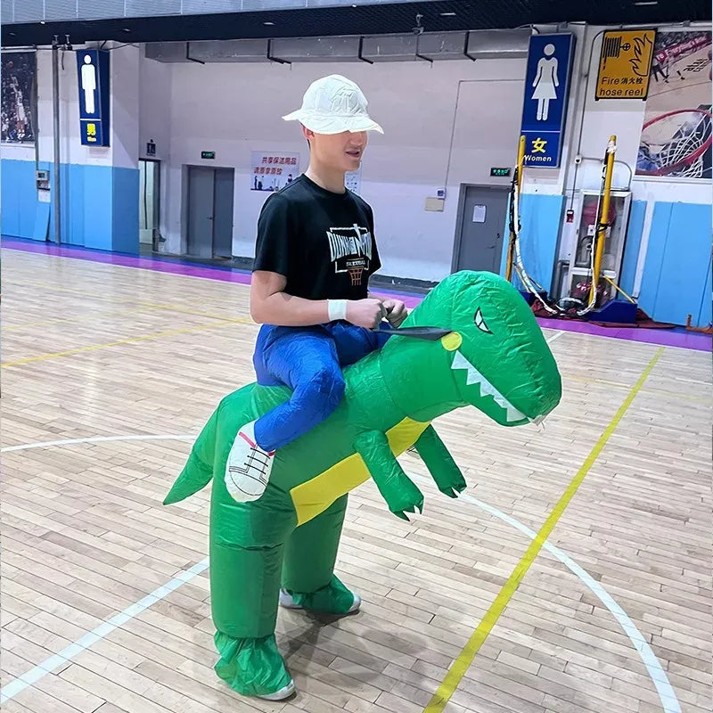 Dinosaurio inflable verde - Adulto