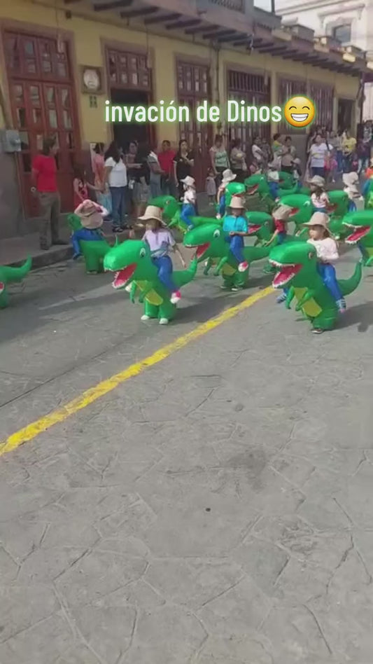 Dinosaurio inflable verde - Niños
